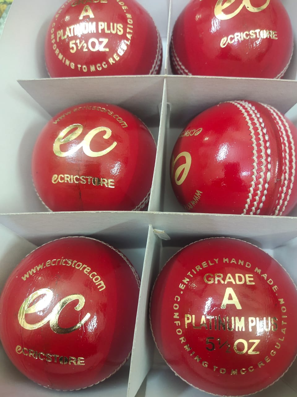 ecrictore Premium Cricket balls Red Box of Six